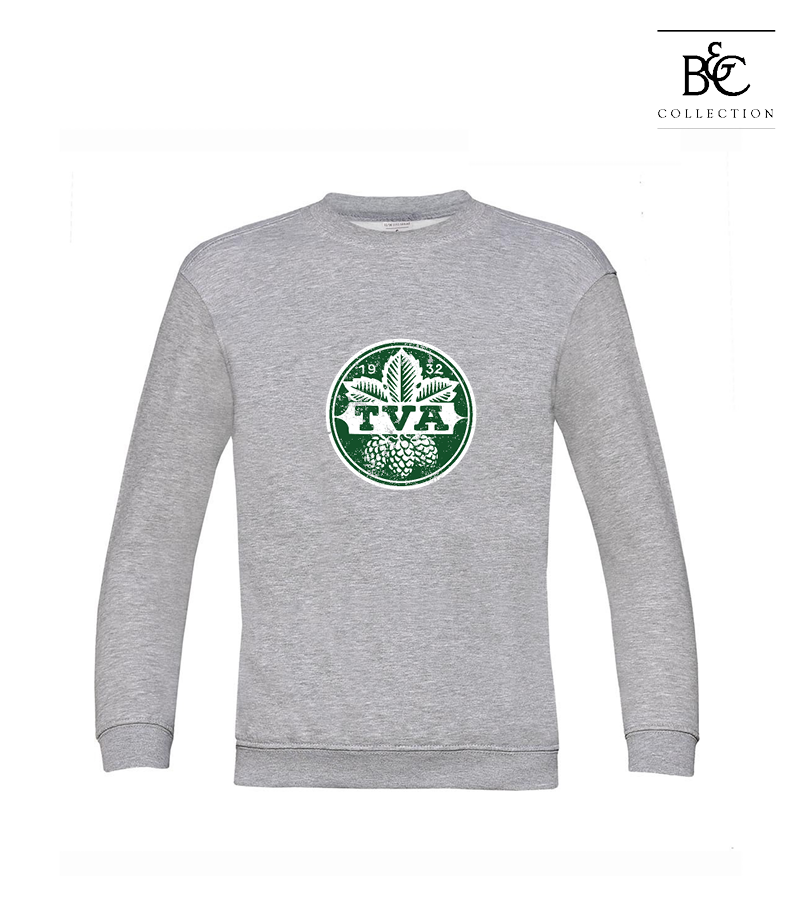 B&C Kinder Sweatshirt Heather Grey "Uwe Frontprint"