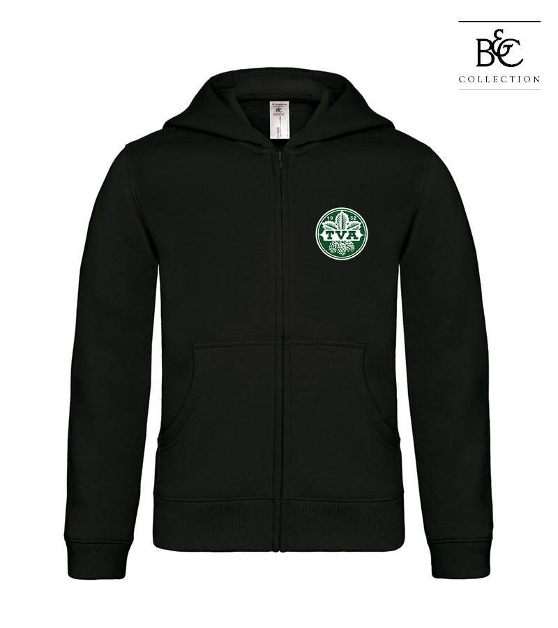 B&C Kinder Zipped Hoodie Black "Anton"