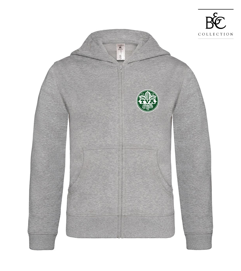 B&C Kinder Zipped Hoodie Heather Grey "Anton"