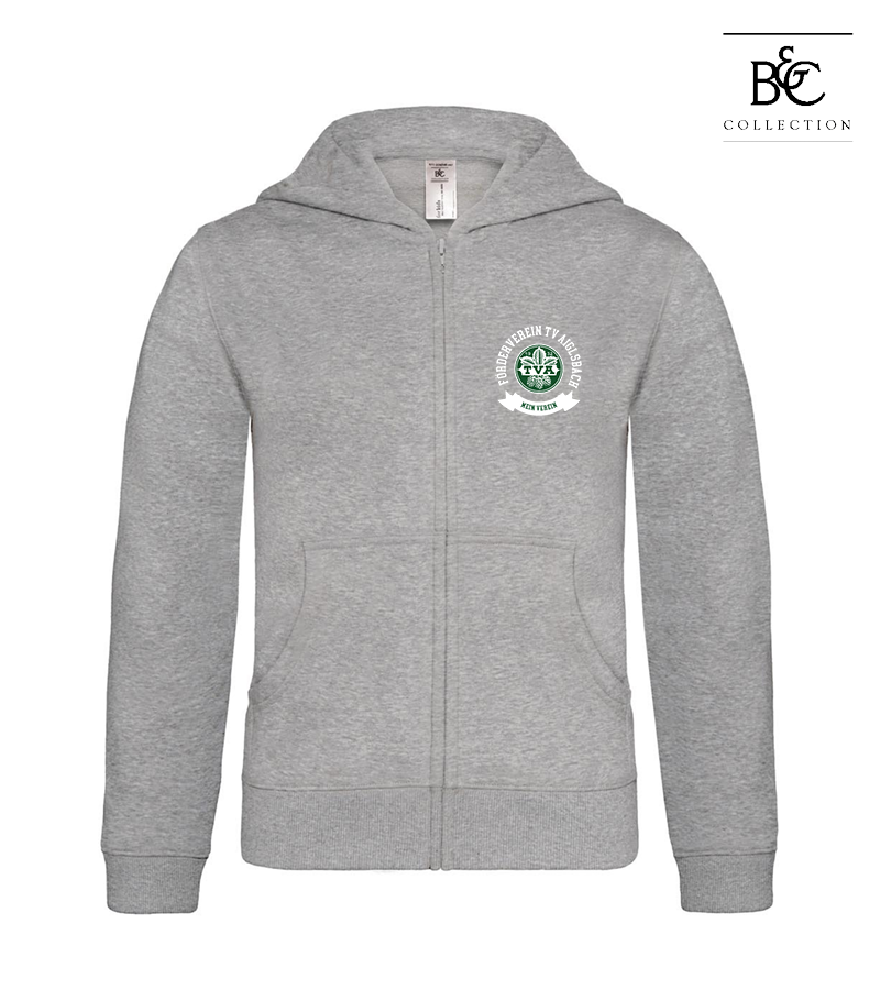 B&C Kinder Zipped Hoodie Heather Grey "Bono"