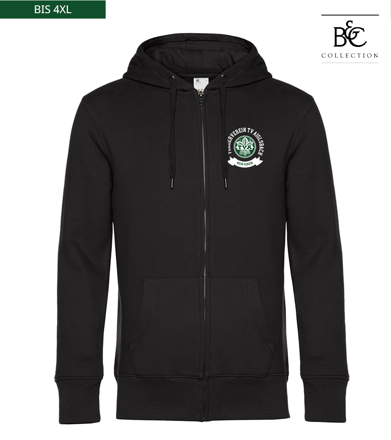 B&C Herren Zipped Hoodie Black Pure "Bono"