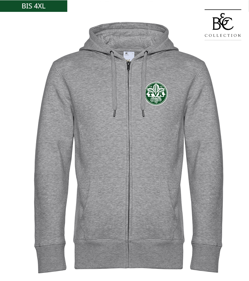 B&C Herren Zipped Hoodie Heather Grey "Anton"