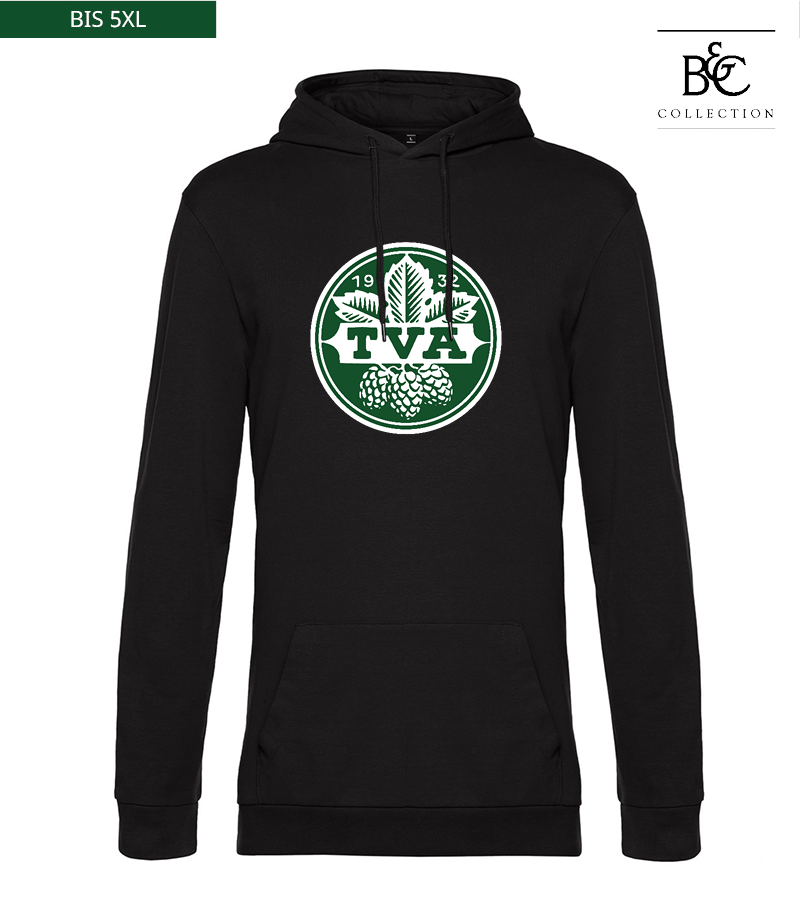 B&C Herren Hoodie Black Pure "Anton Frontprint"