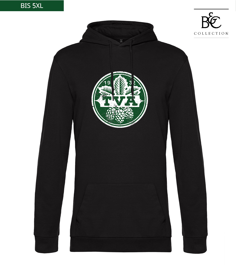 B&C Herren Hoodie Black Pure "Uwe Frontprint"
