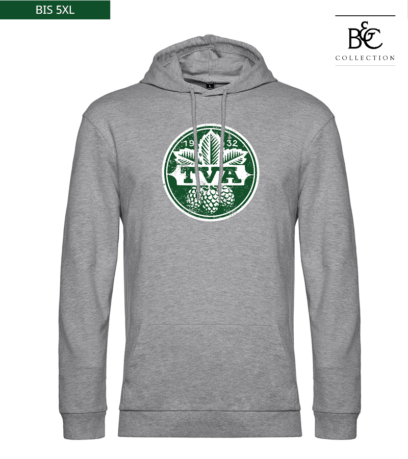 B&C Herren Hoodie Heather Grey "Uwe Frontprint"