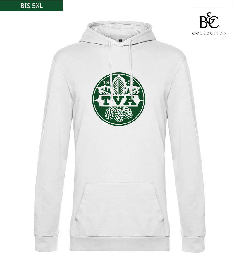 B&C Herren Hoodie White "Anton Frontprint"