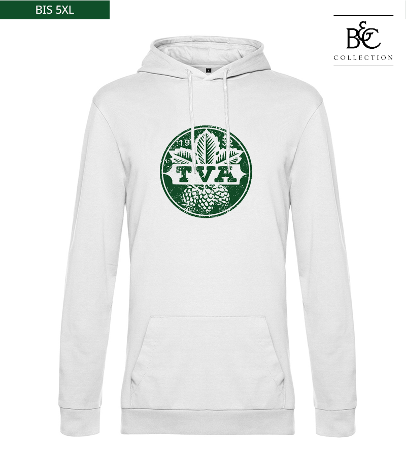 B&C Herren Hoodie White "Uwe Frontprint"