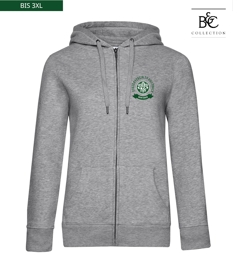 B&C Damen Zipped Hoodie Heather Grey "Bono"