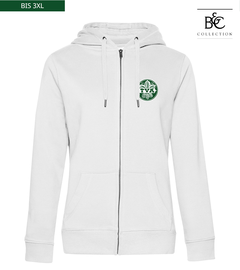 B&C Damen Zipped Hoodie White "Anton"