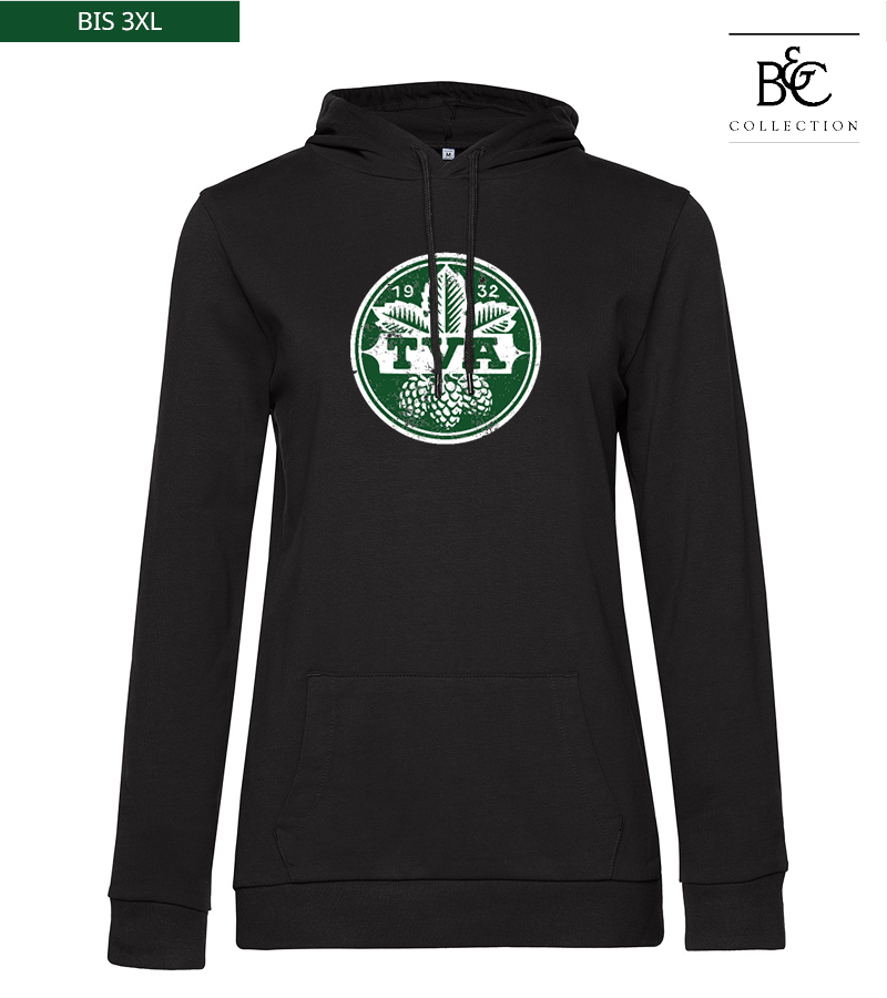 B&C Damen Hoodie Black Pure "Uwe Frontprint"