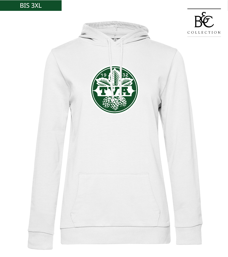 B&C Damen Hoodie White "Anton Frontprint"