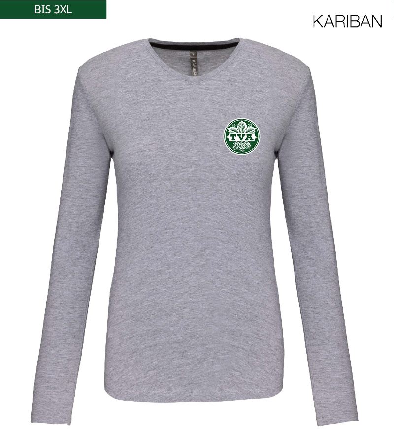 Kariban Damen Langarmshirt Oxford Grey "Anton"