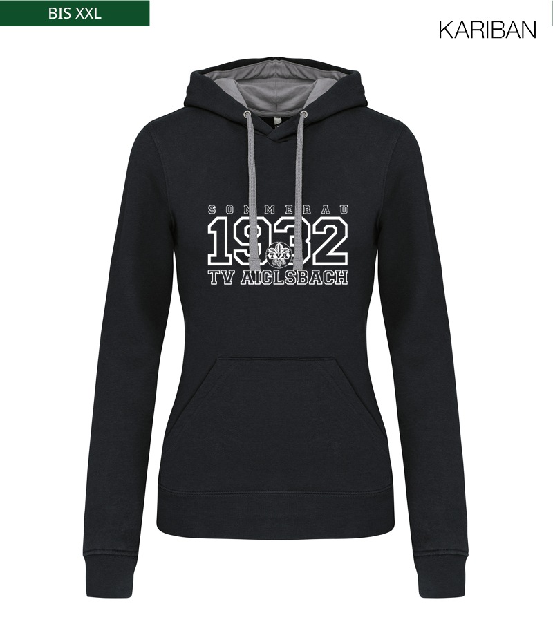Kariban Damen Hoodie Black Fine Grey "Jacob"