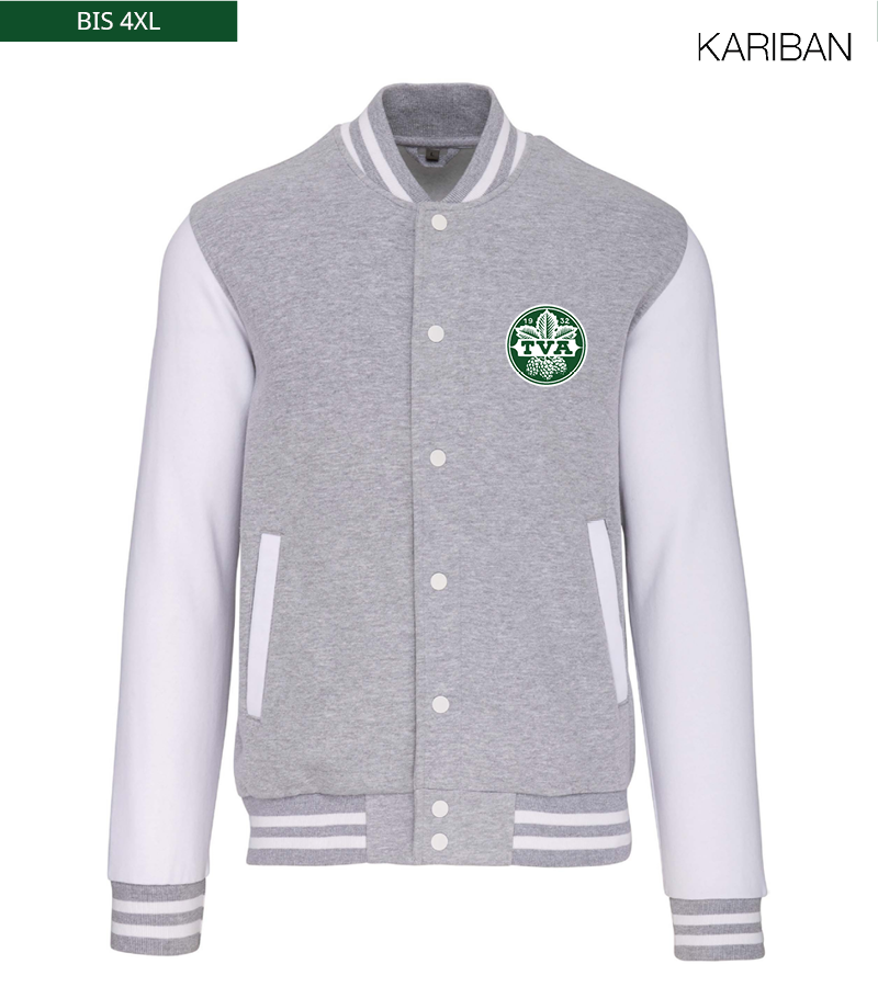 Kariban Unisex Collegejacke Oxford-Grey White "Anton"