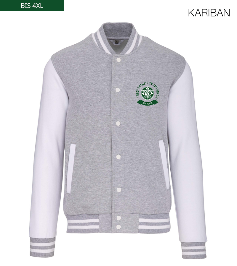 Kariban Unisex Collegejacke Oxford-Grey White "Bono"