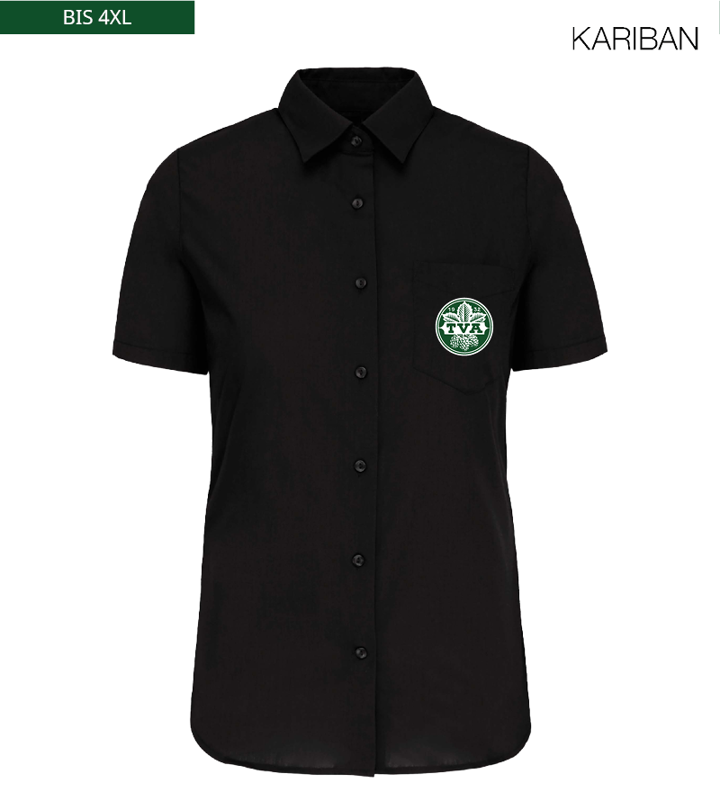 Kariban Damen Kurzarmbluse Black "Anton"