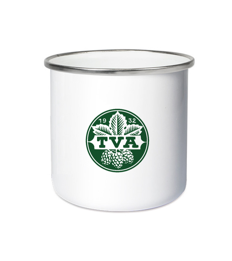 Emailletasse White Silver "Anton" A