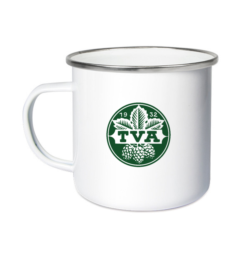 Emailletasse White Silver "Anton" B
