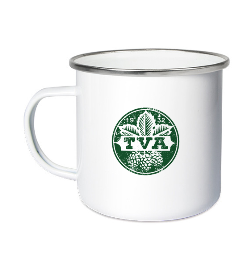 Emailletasse White Silver "Uwe" B