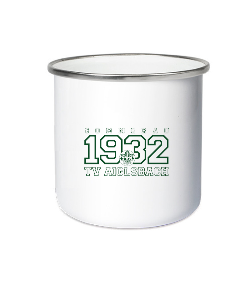 Emailletasse White Silver "Jacob" A