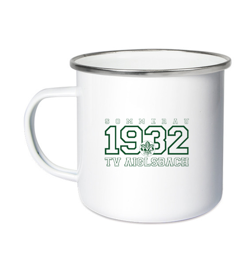 Emailletasse White Silver "Jacob" B
