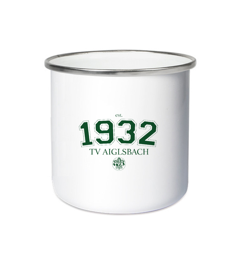 Emailletasse White Silver "Isack" A