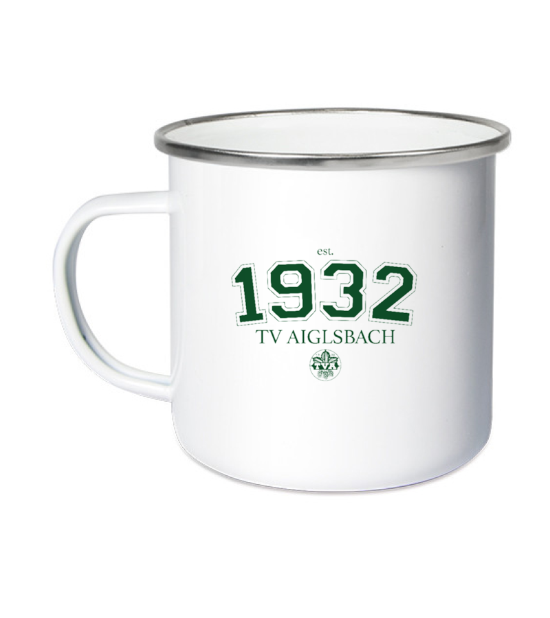 Emailletasse White Silver "Isack" B