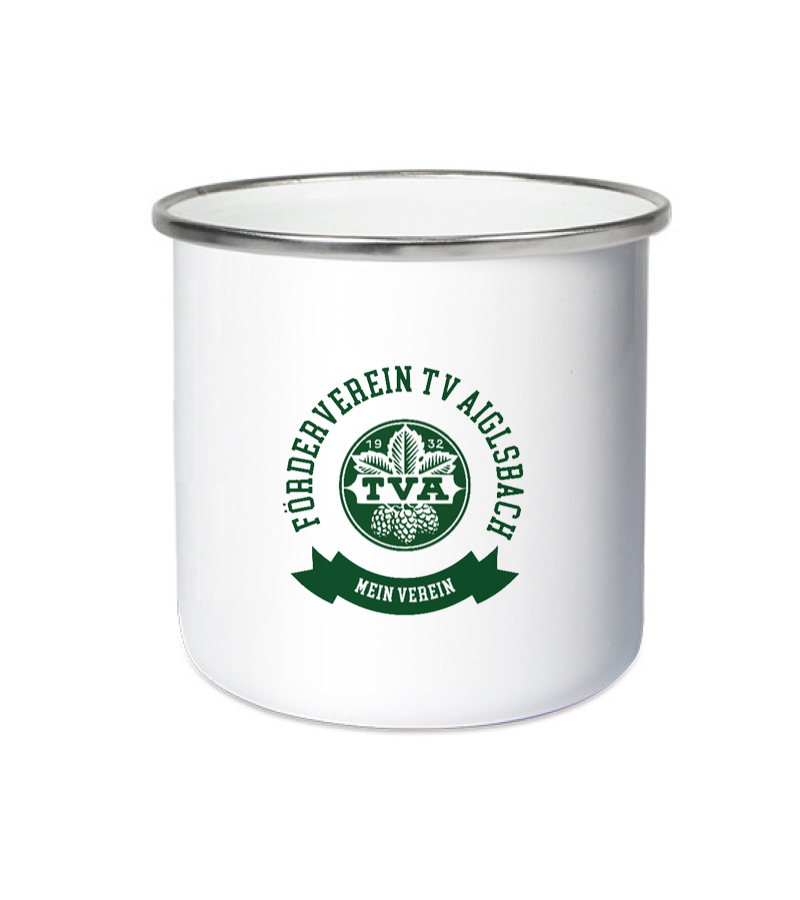 Emailletasse White Silver "Bono" A