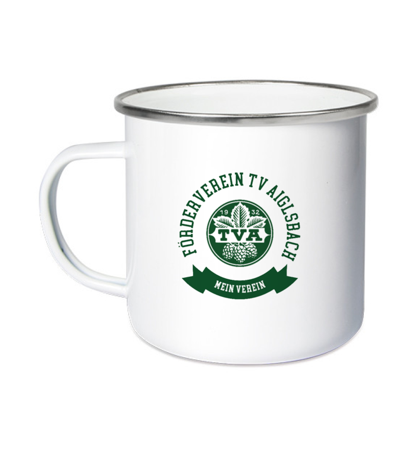 Emailletasse White Silver "Bono" B